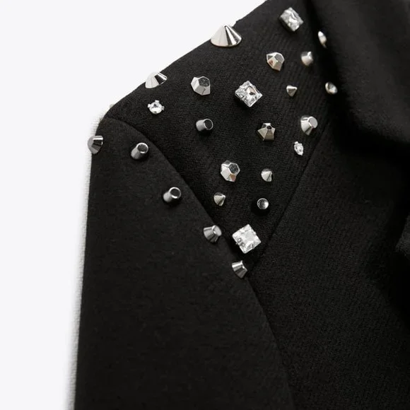 ZARA STUDDED WOOL COAT LIMITED EDITION - Picture 3 of 8